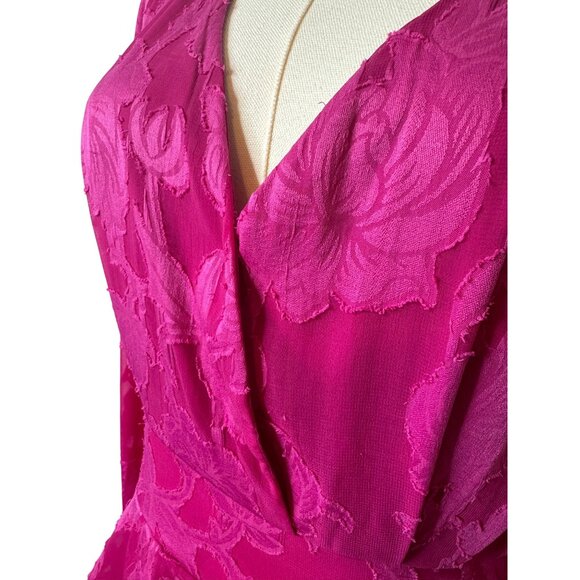 NWT Band Of The Free Large Fuchsia Pink Textured Long Sleeve Mini Dress - Picture 6 of 16